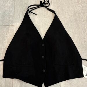 ZARA HALTER TIE VEST TOP